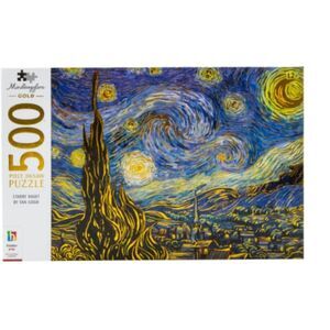 🆕🌠Mindbogglers Gold 500-Piece Jigsaw Puzzle: Starry Night by Van Gogh